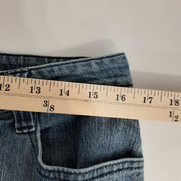 Soft Surroundings Mid Rise Wide Leg Jeans Front Pleated Y2K 70s Denim Sz Tall M - Picture 8 of 12